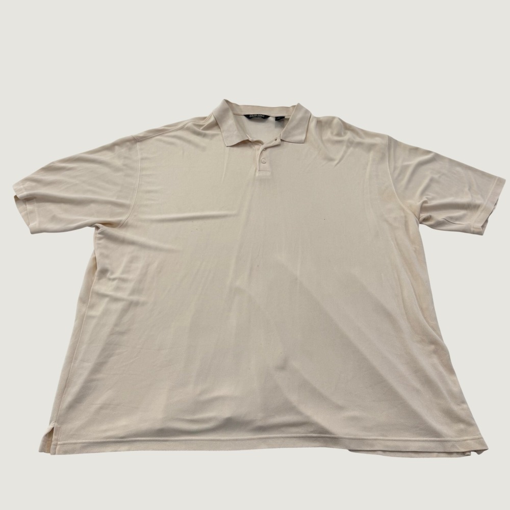 Murano Tall Man Polo Shirt Mens 3XLT Cream Beige 100% Silk Short Sleeve Knit